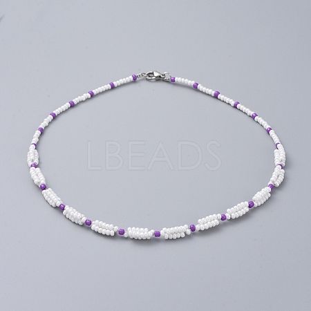 (Jewelry Parties Factory Sale)Glass Seed Beaded Necklaces NJEW-JN02596-05-1