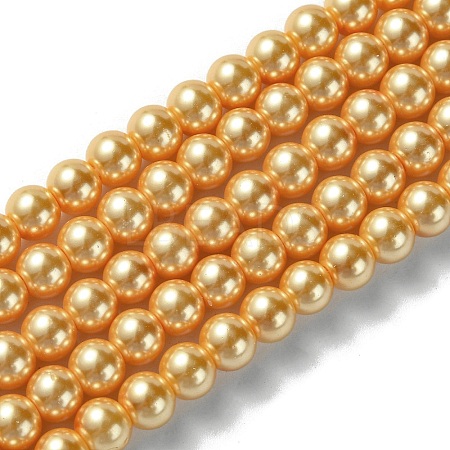 Eco-Friendly Dyed Glass Pearl Bead Strands HY-A008-6mm-RB112-1