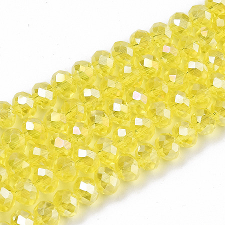 Electroplate Glass Beads Strands X-EGLA-A034-T4mm-B21-1