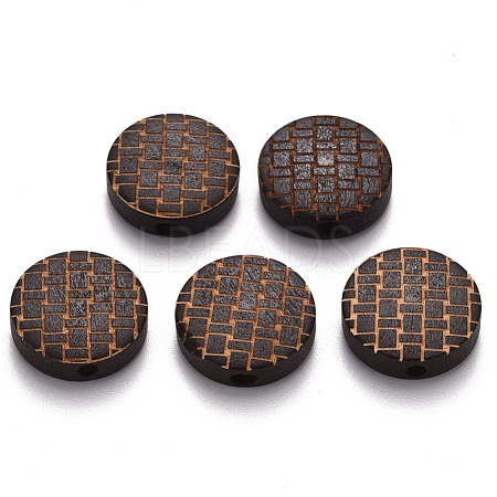 Painted Natural Wood Beads X-WOOD-N006-05E-1