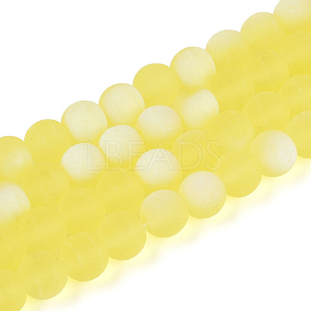 Frosted Transparent Glass Beads Strands LS-GLAA-T032-T8mm-MBB12-1