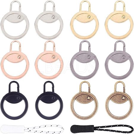  12Pcs Alloy Zipper Puller FIND-NB0002-12-1