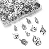 100Pcs 10 Styles Tibetan Style Zinc Alloy Charms TIBEP-CJ0003-08-3