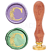 Brass Wax Seal Stamps with Wood Handle AJEW-WH0412-0117-1