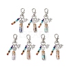 Glass Wishing Bottle with Chakra Natural & Synthetic Gemstone Chips inside Pendant Decorations HJEW-JM03044-2