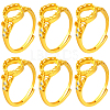 6Pcs Adjustable Brass Finger Rings Components KK-BBC0021-27-1