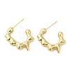 Brass Ring Melting Stud Earrings EJEW-Q770-12G-1