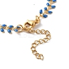 Enamel Ear of Wheat Link Chain Necklace NJEW-P220-02G-06-4