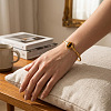 Natural Tiger Eye Oval 304 Stainless Steel Cuff Bangles for Women KB1970-2-3
