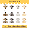 40Sets 4 Colors Alloy Screw Clasps BUTT-PH0001-30B-2