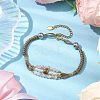 Glass & ABS Plastic Imitation Pearl Link Bracelets BJEW-JB10425-2