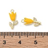 Brass Micro Pave Clear Cubic Zirconia and Enamel Charms KK-A300-22G-03-3