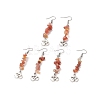 Natural Gemstone Chips Dangle Earrings EJEW-G336-01AS-2