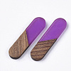 Transparent Resin & Walnut Wood Cabochons RESI-Q210-014A-B01-2