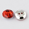 2-Hole Taiwan Acrylic Rhinestone Flat Round Buttons X-BUTT-F015-27mm-32-2