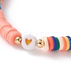 Polymer Clay Heishi Beads Stretch Bracelets BJEW-JB05708-3