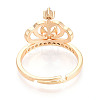 Crown Brass Micro Pave Clear Cubic Zirconia Adjustable Ring Settings KK-T076-29G-3