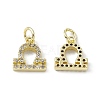 Real 18K Gold Plated Brass Micro Pave Clear Cubic Zirconia Charms KK-E068-VB411-7-1