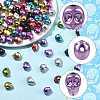150Pcs Matte Spray Painted Skull Acrylic Beads ACRP-FS0001-01-2