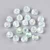 Transparent Spray Painted Glass Beads EGLA-N018-4mm-04-2