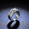 Rhodium Plated 925 Sterling Silver Micro Pave 6.5x3.9mm Moissanite Finger Rings WGBE16F-27-3