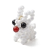 3D Glass Seed Beaded Rabbit Charms PALLOY-MZ00577-3