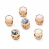 Brass Micro Pave Clear Cubic Zirconia European Style Beads ZIRC-H111-14G-1