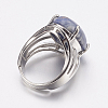 Natural Sodalite Wide Band Finger Rings RJEW-K224-A11-2