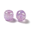 UV Plating Rainbow Iridescent Crackle Acrylic Beads PACR-M002-04E-2
