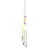 Glass & Brass Pendant Decorations HJEW-PW0002-05D-1