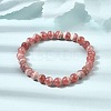 Natural Argentina Rhodonite Round Beaded Stretch Bracelets GG-CBAB07B-01-2