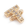Brass Micro Pave Cubic Zirconia Letter Links ZIRC-I042-16G-T-3