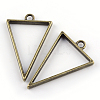 Rack Plating Alloy Triangle Open Back Bezel Pendants PALLOY-S047-09F-FF-1