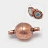 Round Brass Magnetic Clasps with Loops X-MC019-M-2