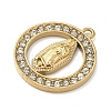 304 Stainless Steel & Rhinestone Pendants STAS-G371-09C-01G-2