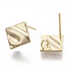 Brass Micro Pave Cubic Zirconia Stud Earring Findings X-KK-T056-08G-NF-1