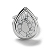 304 Stainless Steel Synthetic Turquoise Cuff Rings G-Z056-09P-01-2