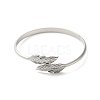 304 Stainless Steel Leaf Cuff Bangles BJEW-A003-03P-2