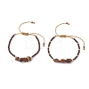 2Pcs Natural Tiger Eye & Glass Seed Beads Braided Bead Bracelets for Women BJEW-MZ00247-03-1