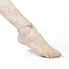 Synthetic Turquoise Charms Anklets AJEW-AN00234-5