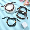 4Pcs 2 Colors Waxed Cotton Macrame Pouch Empty Stone Holder for Link Braclets Making BJEW-CJ0001-03-6