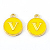Golden Plated Alloy Enamel Charms ENAM-S118-09V-2