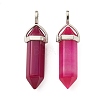 2Pcs Natural Agate Dyed Double Terminated Pointed Pendants G-YW0002-05E-2