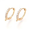 Brass Micro Pave Cubic Zirconia Hoop Earring Finding KK-N261-26G-1