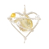 Electroplated Natural Quartz Copper Wire Wrapped Pendants PALLOY-TA00429-01-1