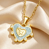 Brass Enamel Pendant 201 Stainless Steel Cable Chain Necklaces for Women WG0A1E8-04-1
