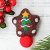 Christmas Theme Star Brooch Cactus Needle Felting Kit DIY-K055-02-1