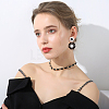 4 Pairs 4 Colors Acrylic Sunflower Dangle Stud Earrings EJEW-AN0002-99-2