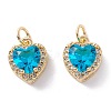 Brass Micro Pave Cubic Zirconia Charms LS-ZIRC-A019-14G-A-1