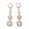 Rack Plating Golden Brass Dangle Leverback Earrings EJEW-A030-02D-G-1